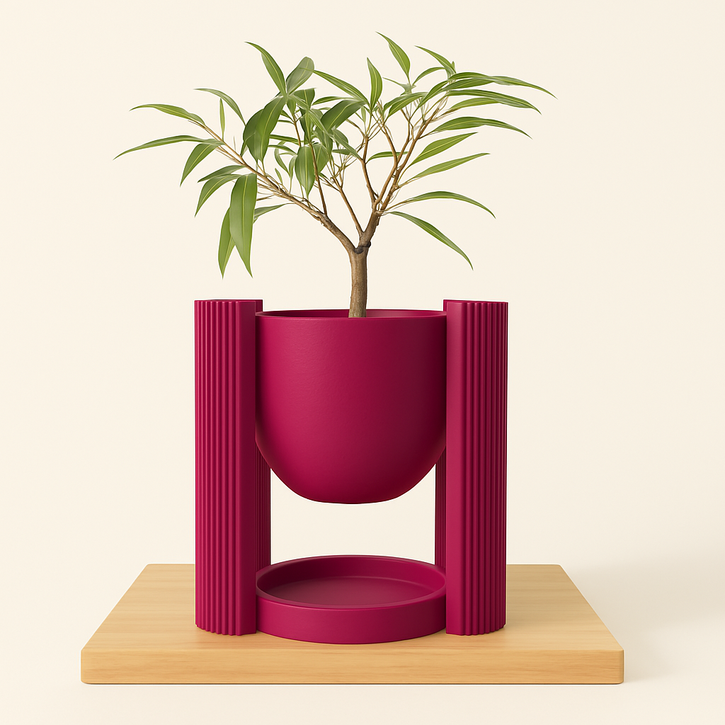 Olinea 3D – nowoczesna doniczka z druku 3D wykonana z biodegradowalnego PLA, stworzona z myślą o wyjątkowych wnętrzach - bordo.png