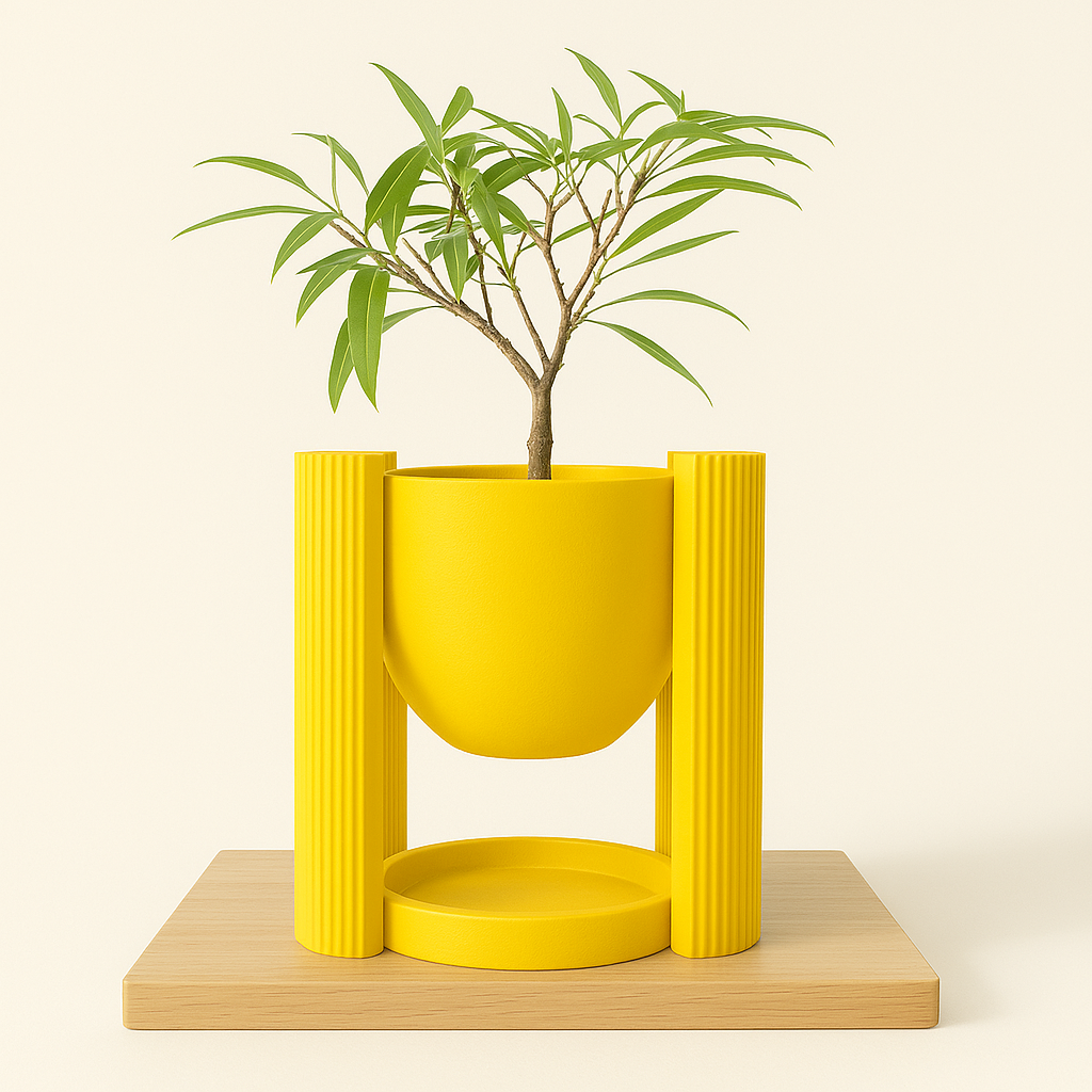 Olinea 3D – nowoczesna doniczka z druku 3D wykonana z biodegradowalnego PLA, stworzona z myślą o wyjątkowych wnętrzach - zółta.png