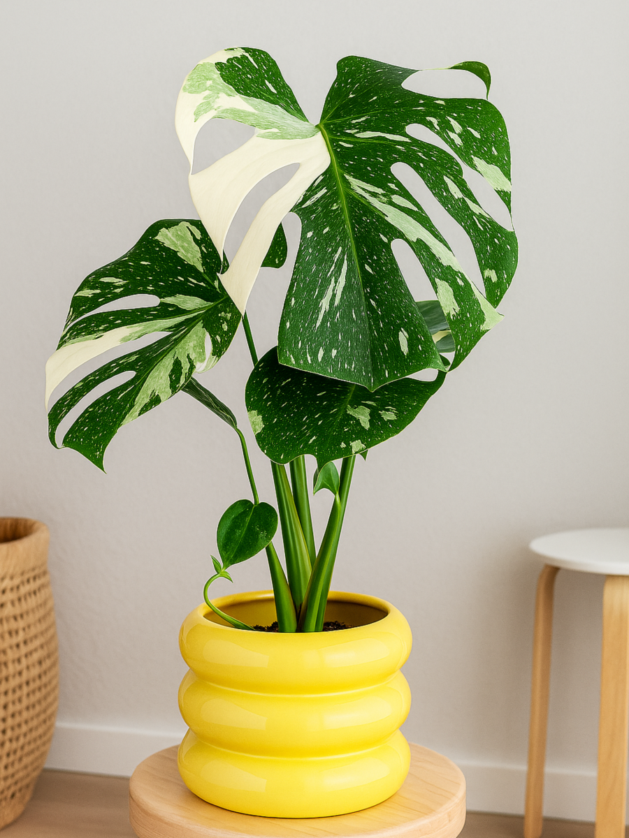 Monstera deliciosa Variegata – Kolekcjonerska roślina o biało-zielonych liściach - Zielona Flora_2.png