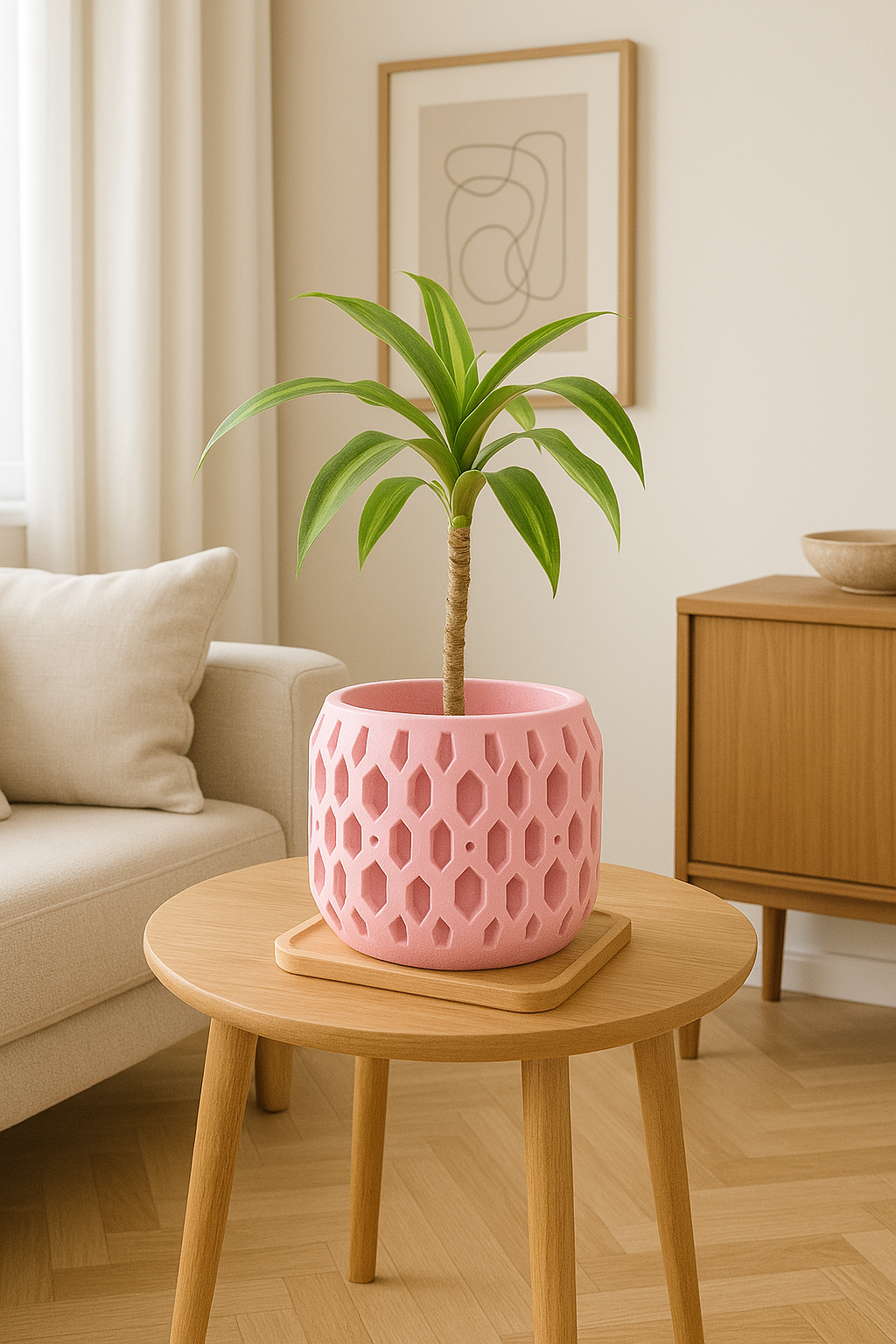 Doniczka Caleno 3D – owalna doniczka z PLA